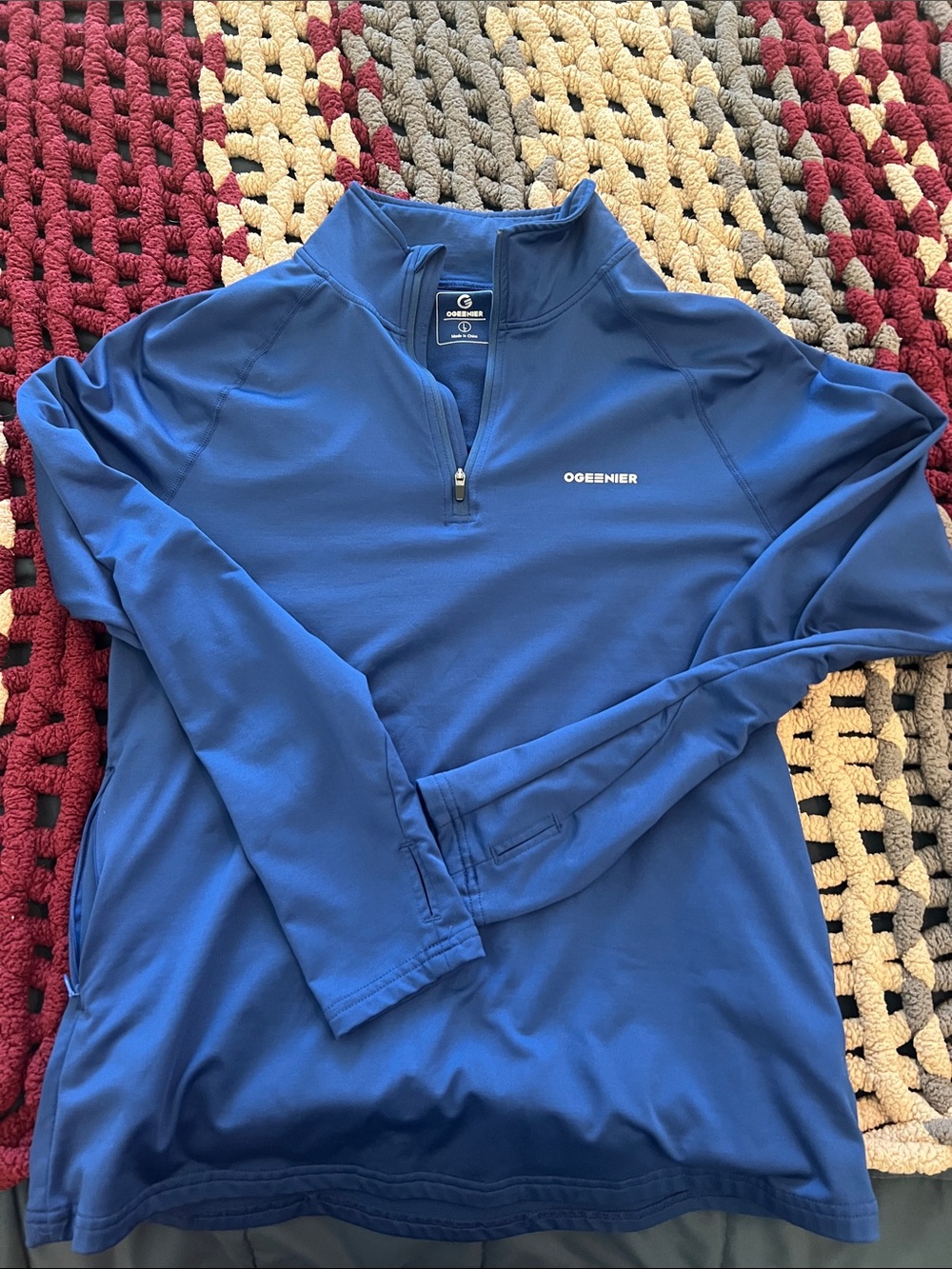 OGGENIER Blue Quarter-Zip Pullover